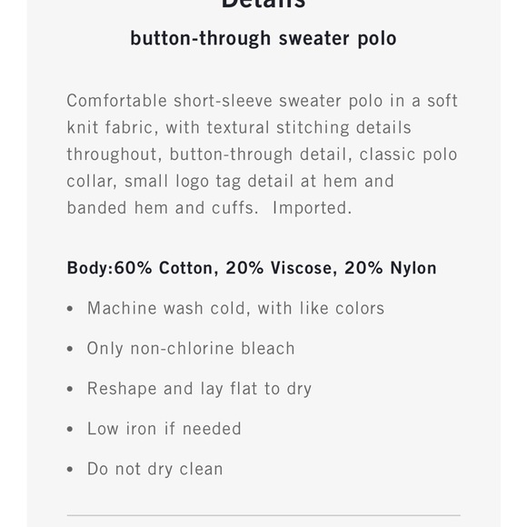 Abercrombie Kids White Polo Sweater Tshirt Boys 9/10 - Picture 7 of 7